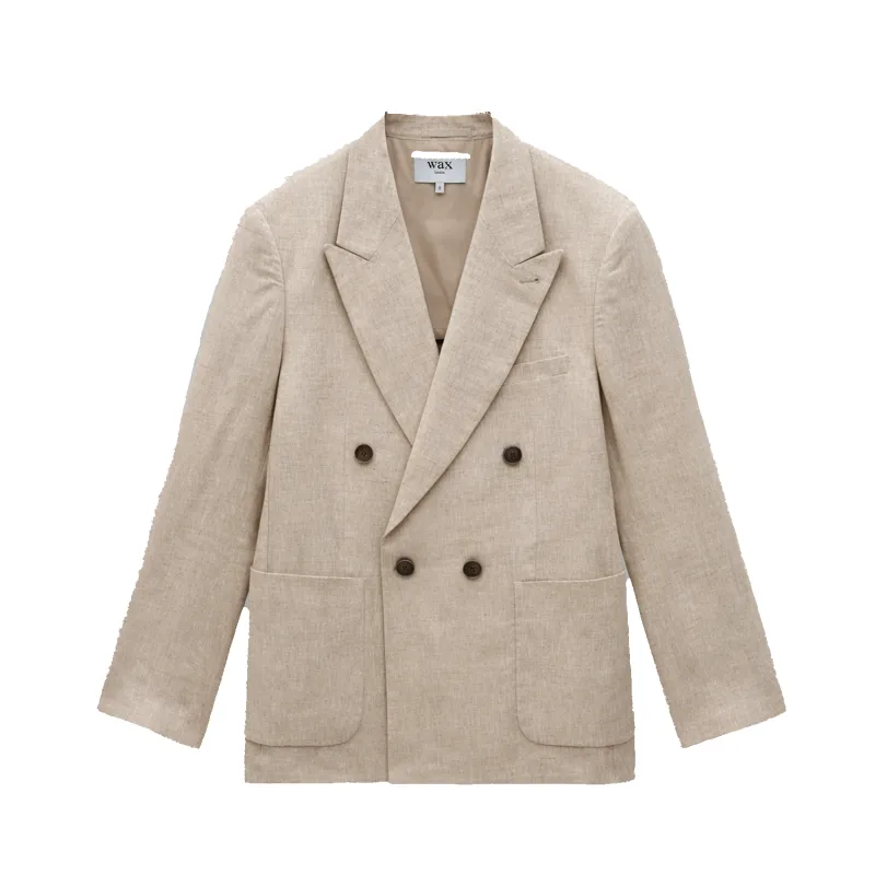 Vigo Linen Blazer - Natural Linen made by Wax London