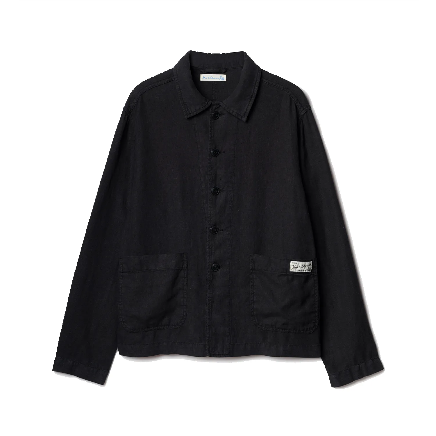 Cropped Worker's Linen Jacket - Black sold by Stomping Ground