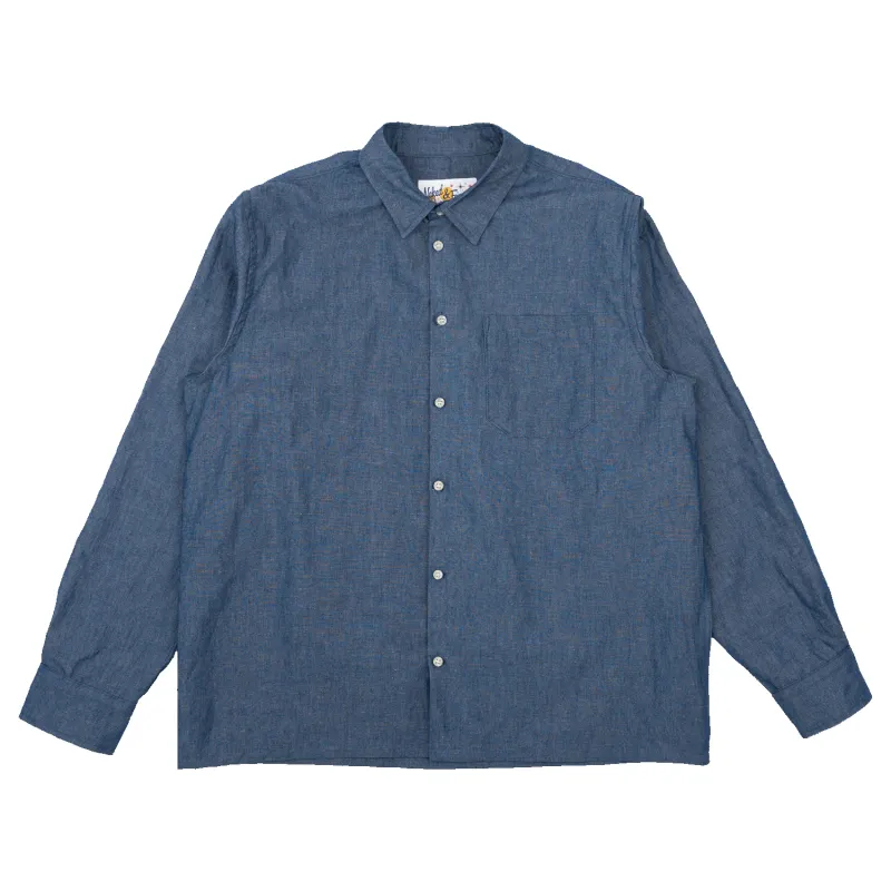 True Shirt - Linen Blend Denim Indigo made by Naked & Famous Denim
