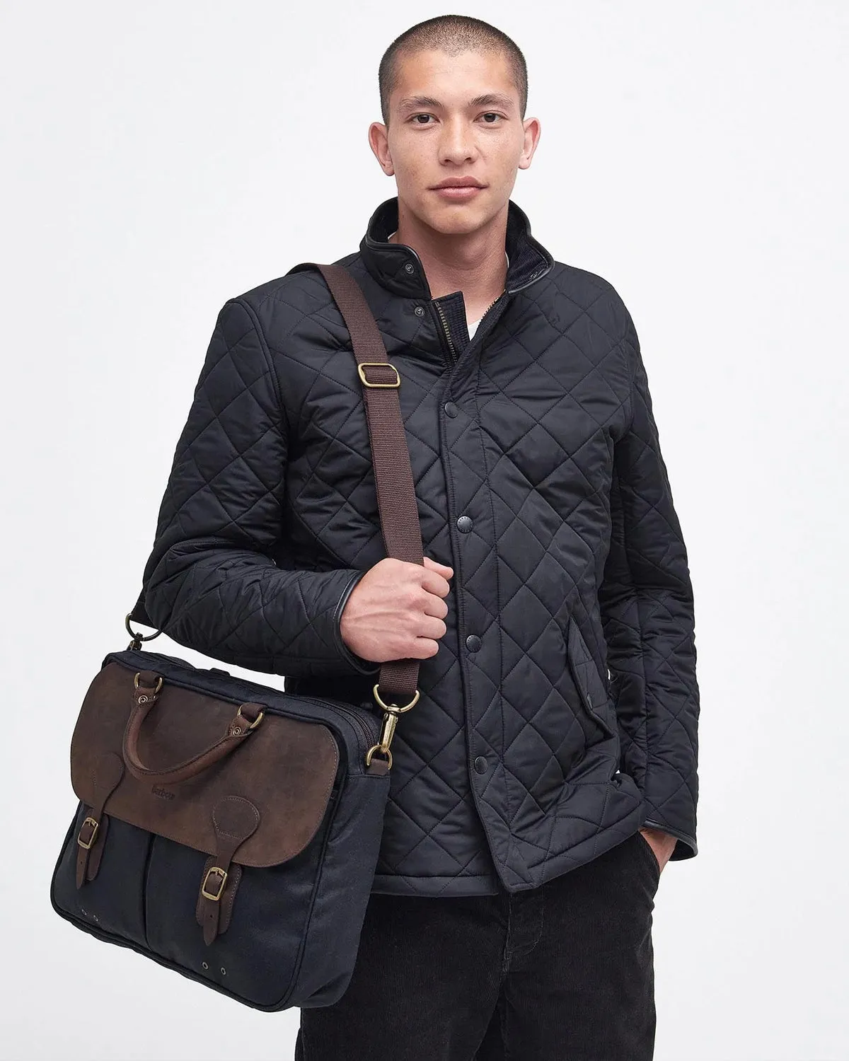 Barbour Wax Leather Briefcase - Navy sold by Stomping Ground product image thumbnail 3