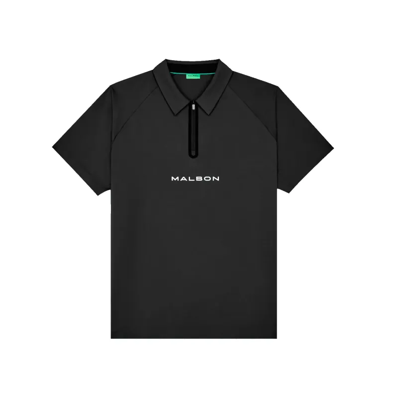 Performance Raglan Zip Polo - Black made by Malbon