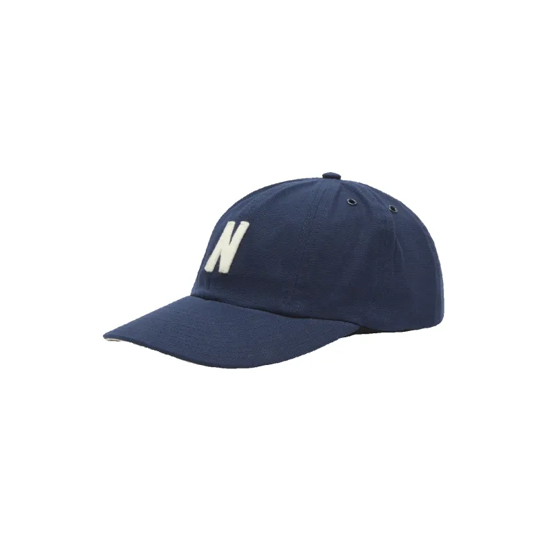 Light Canavs Felt N 8 Panel Cap - Dark Navy made by Norse Projects