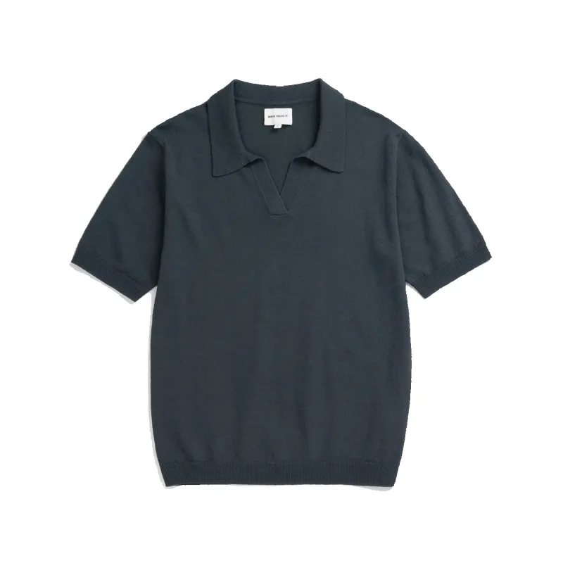 Anholt Cotton Paper Polo - Graphite made by Norse Projects