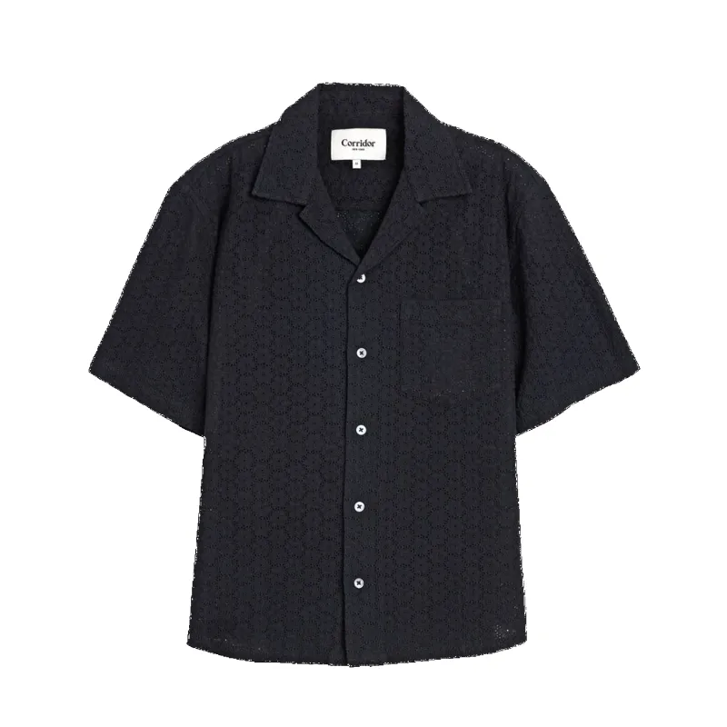 Floral Eyelet SS - Black made by Corridor