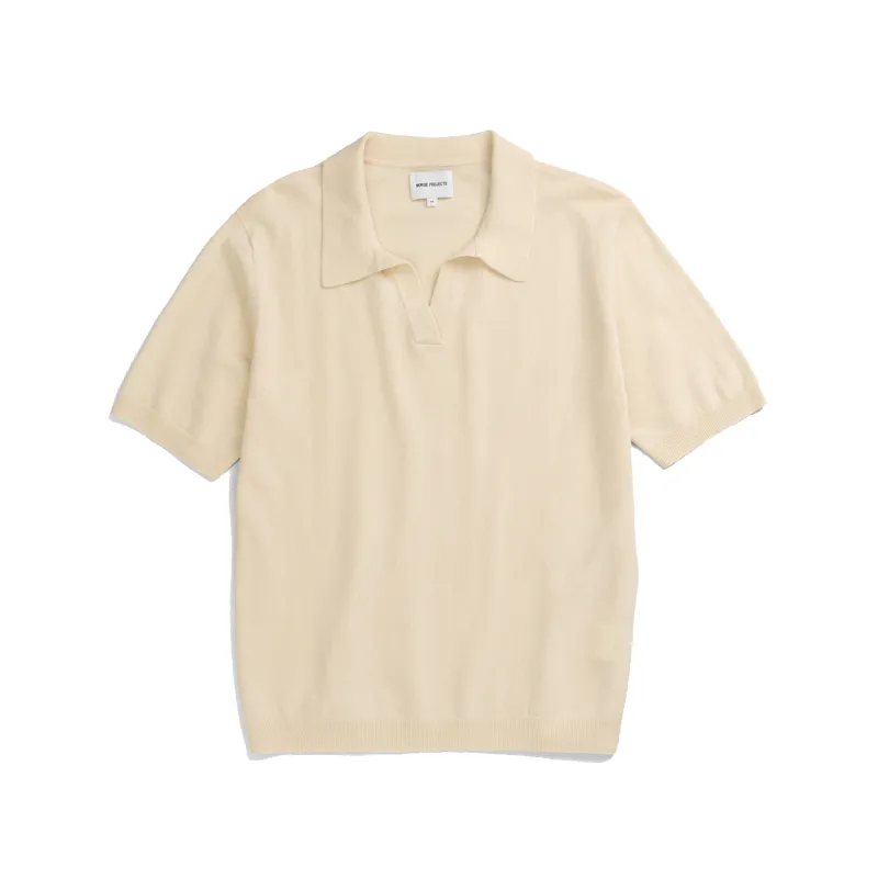 Anholt Cotton Paper Polo - Natural Ecru made by Norse Projects