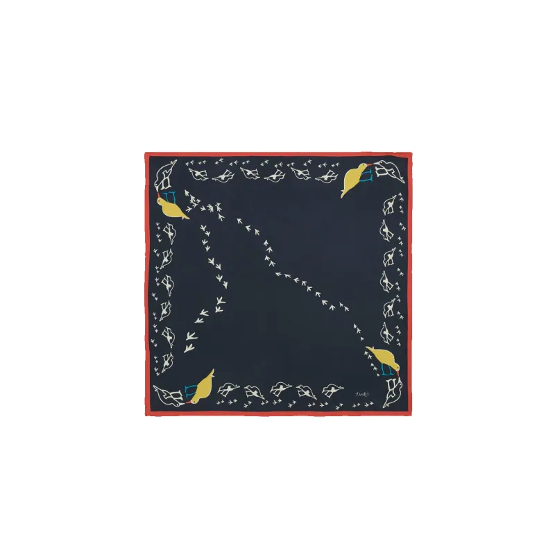 Oyster Catcher Print Bandana - Navy made by Drakes