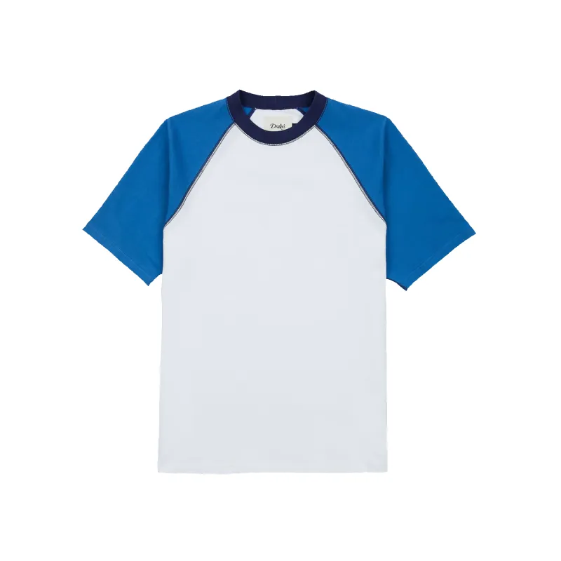Two Tone Raglan Tee - White / Blue made by Drakes