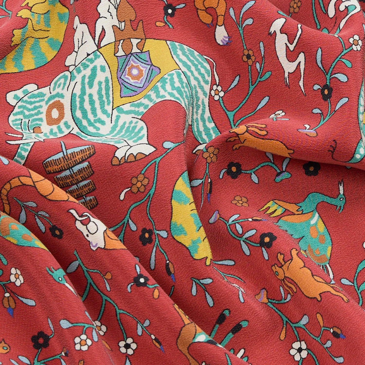 Animals And Flowers Print Bandana - Red sold by Stomping Ground product image thumbnail 2