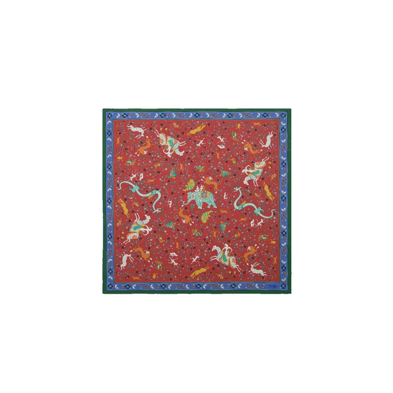 Animals And Flowers Print Bandana - Red made by Drakes