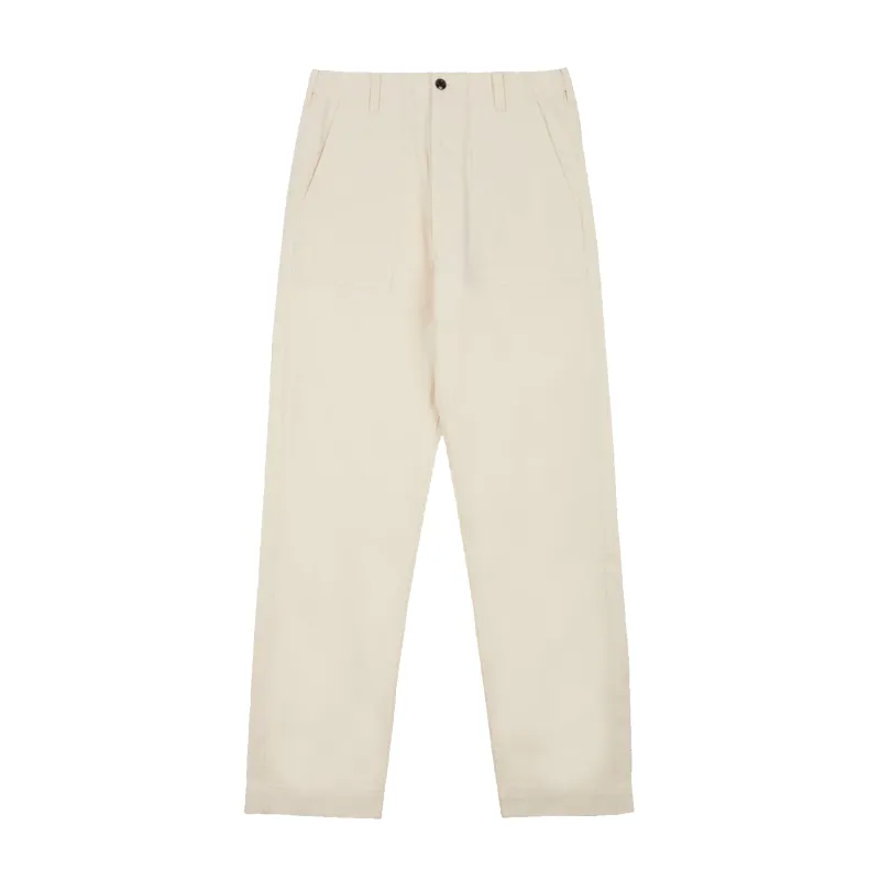 Twill Fatigue Trouser - Ecru made by Drakes
