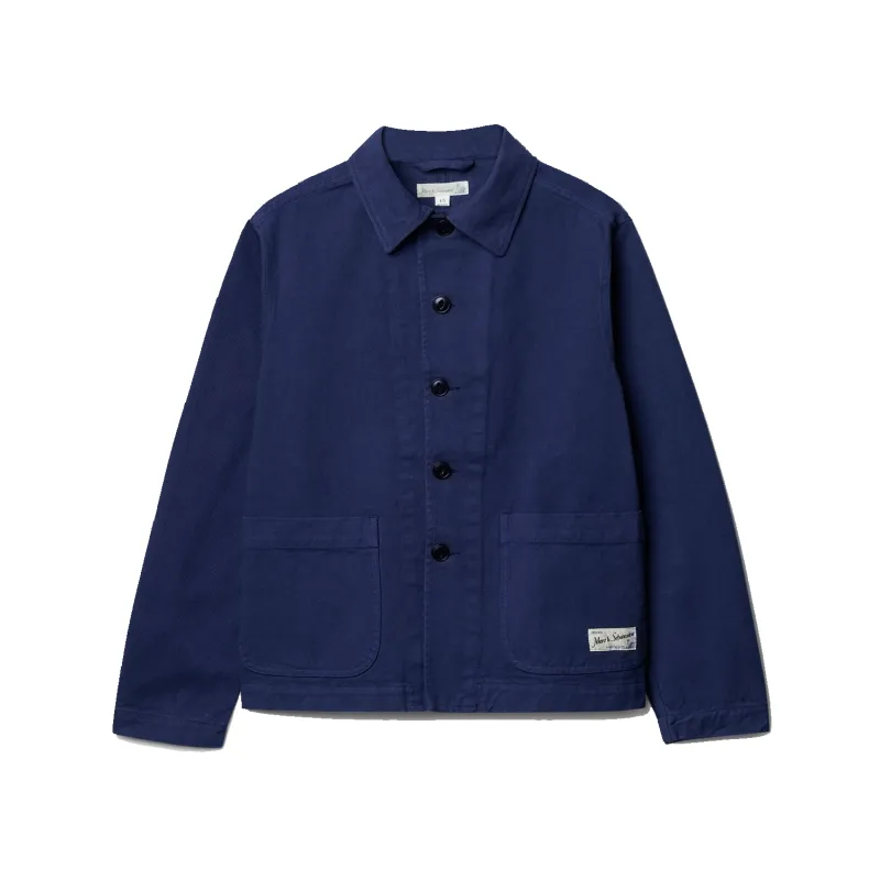 Cropped Worker Twill Jacket - Blue made by Merz B. Schwanen