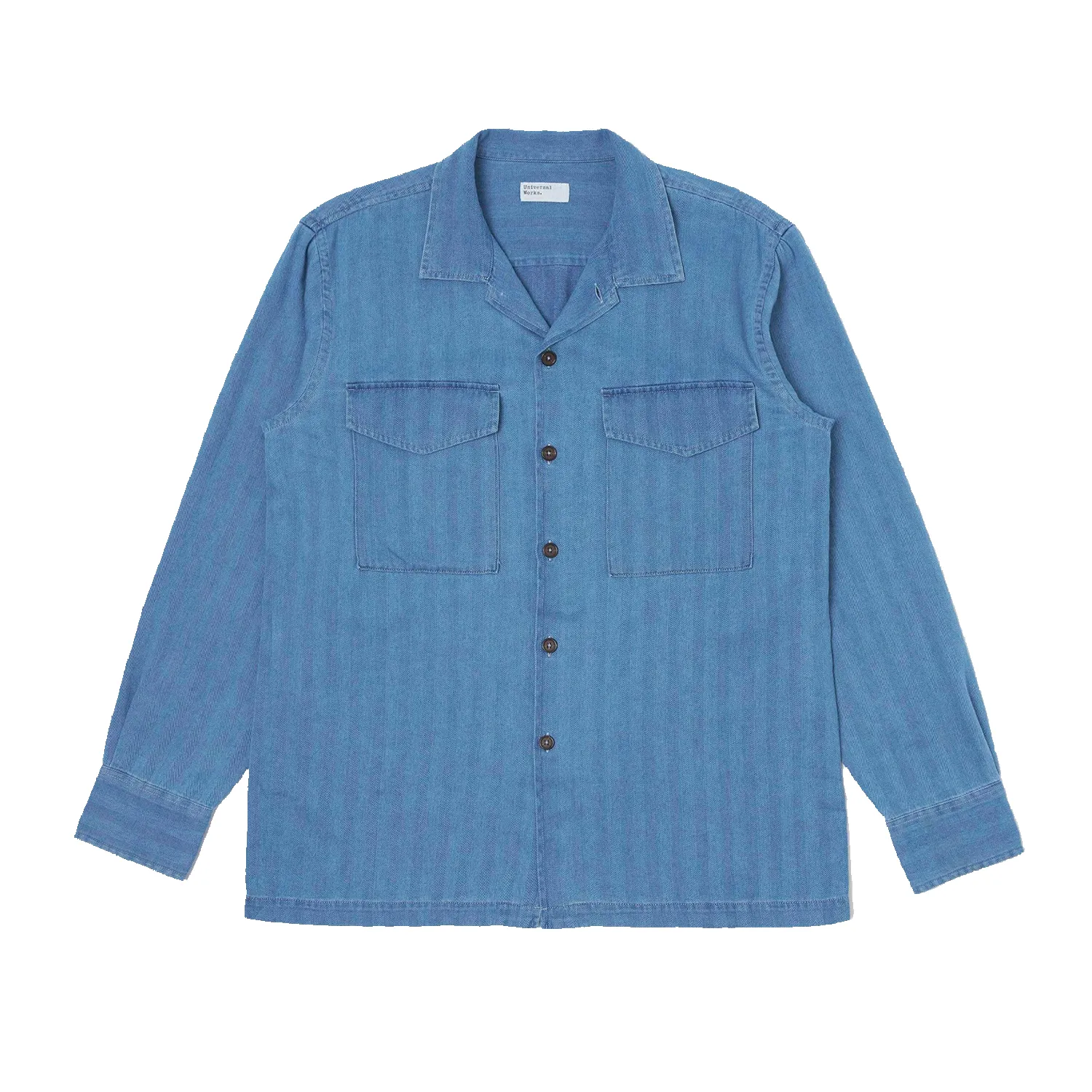 Attendant Shirt - Herringbone Rec Washed Indigo sold by Stomping Ground