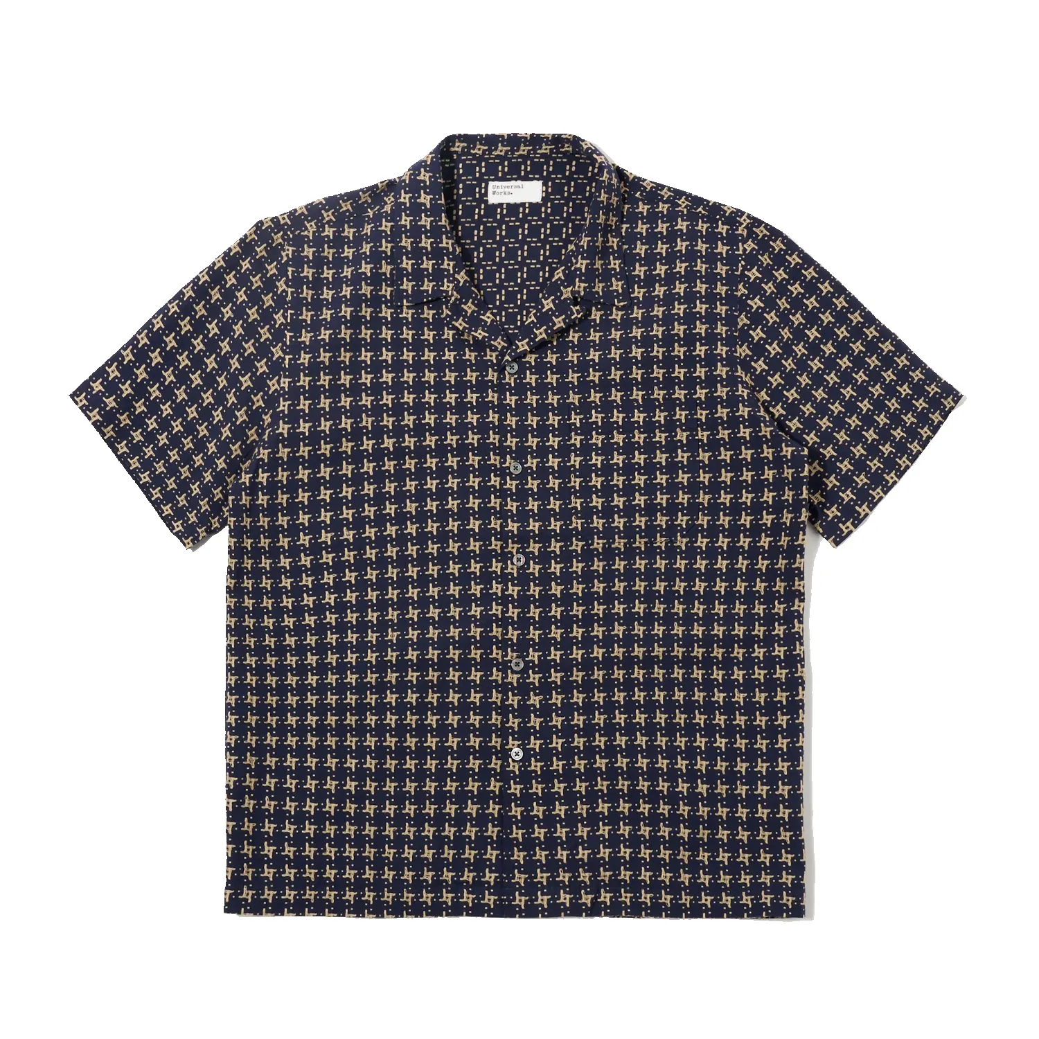 Road Shirt - Rhodes Cotton Navy / Sand sold by Stomping Ground