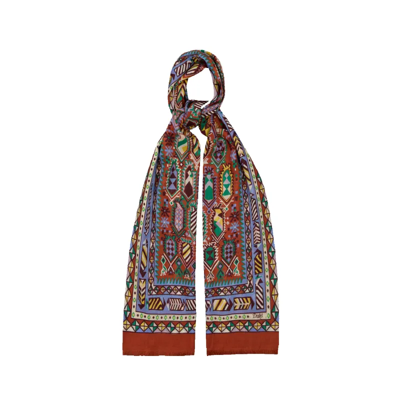 Carpet Print Tubular Scarf - Rust made by Drakes