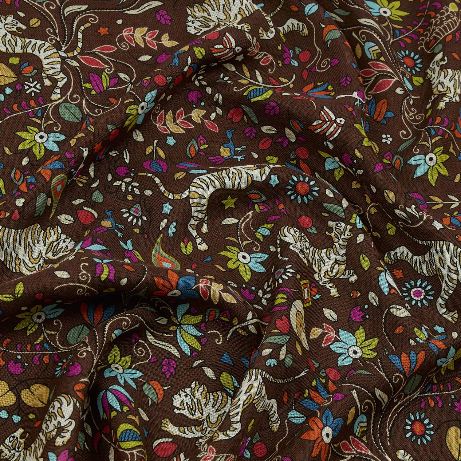 Tiger Garden Printed Scarf - Brown sold by Stomping Ground product image thumbnail 2
