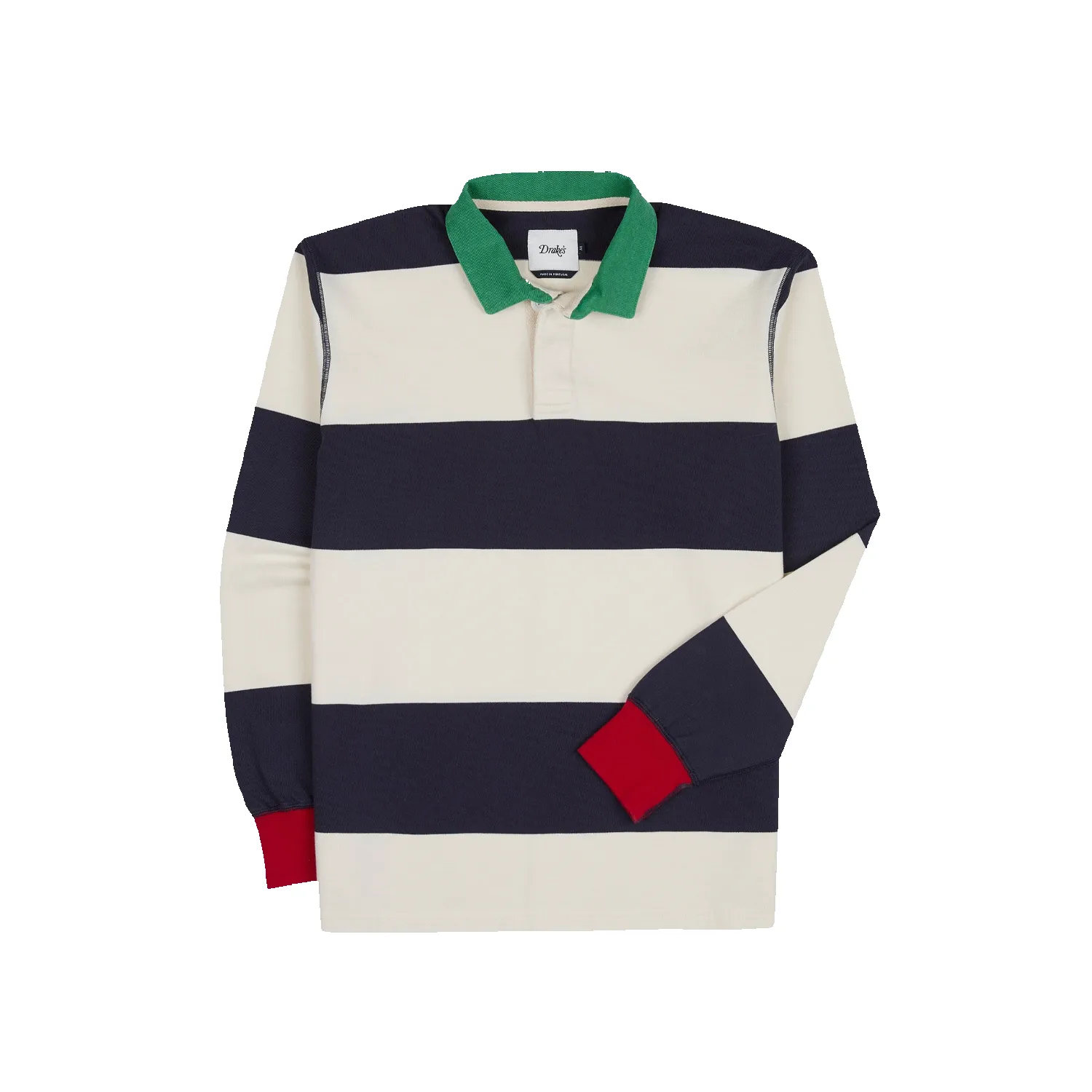 Dual Block Stripe Rugby - White & Navy sold by Stomping Ground