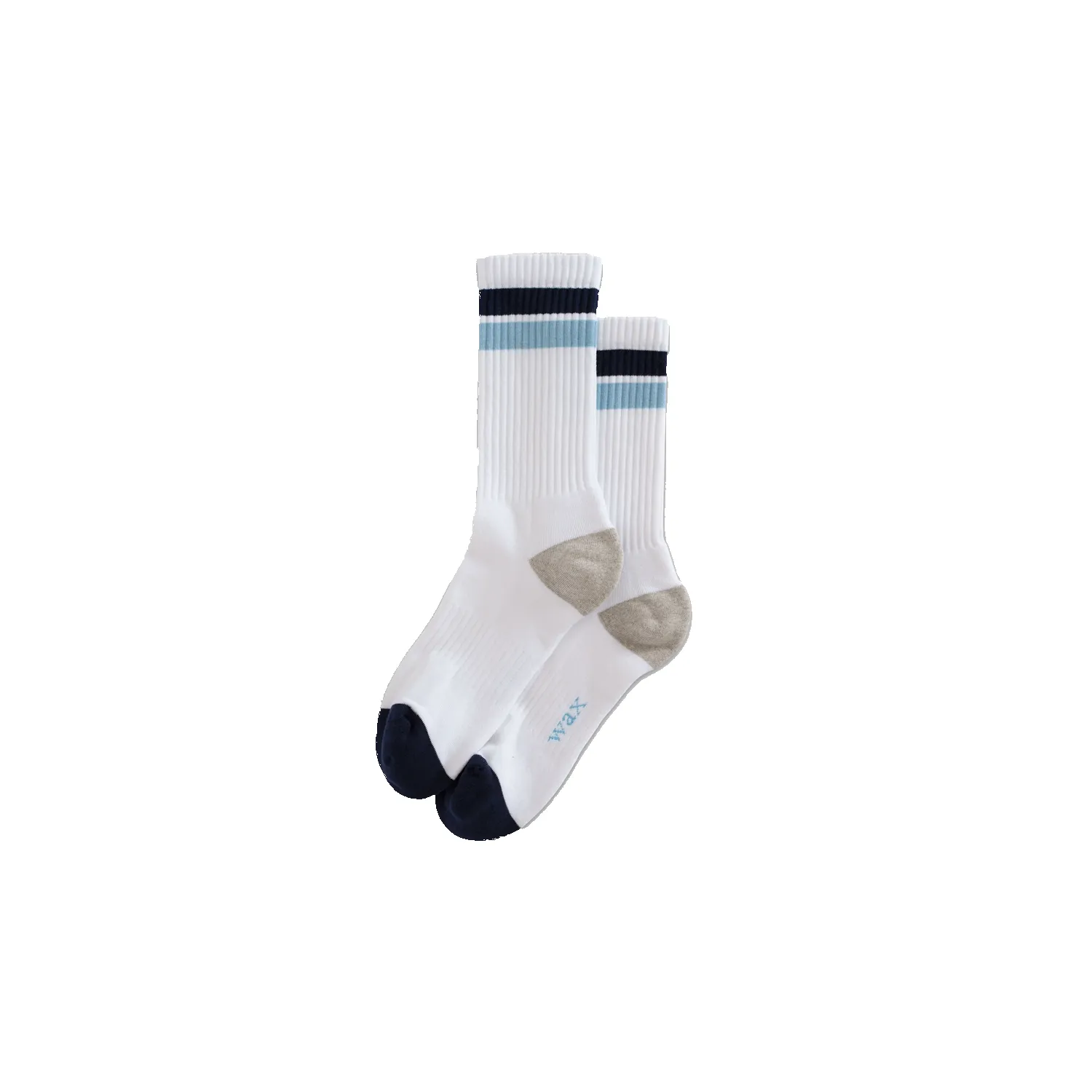 Thorpe Sports Sock - Block Stripe White / Navy sold by Stomping Ground