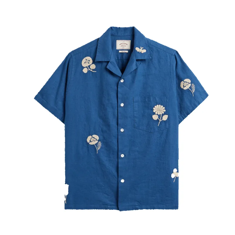 Embroidery Nature Rami - Blue made by Portuguese Flannel