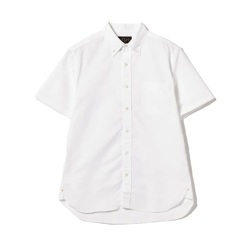 S/S B.D. Oxford Coolmax Shirt- White made by BEAMS PLUS