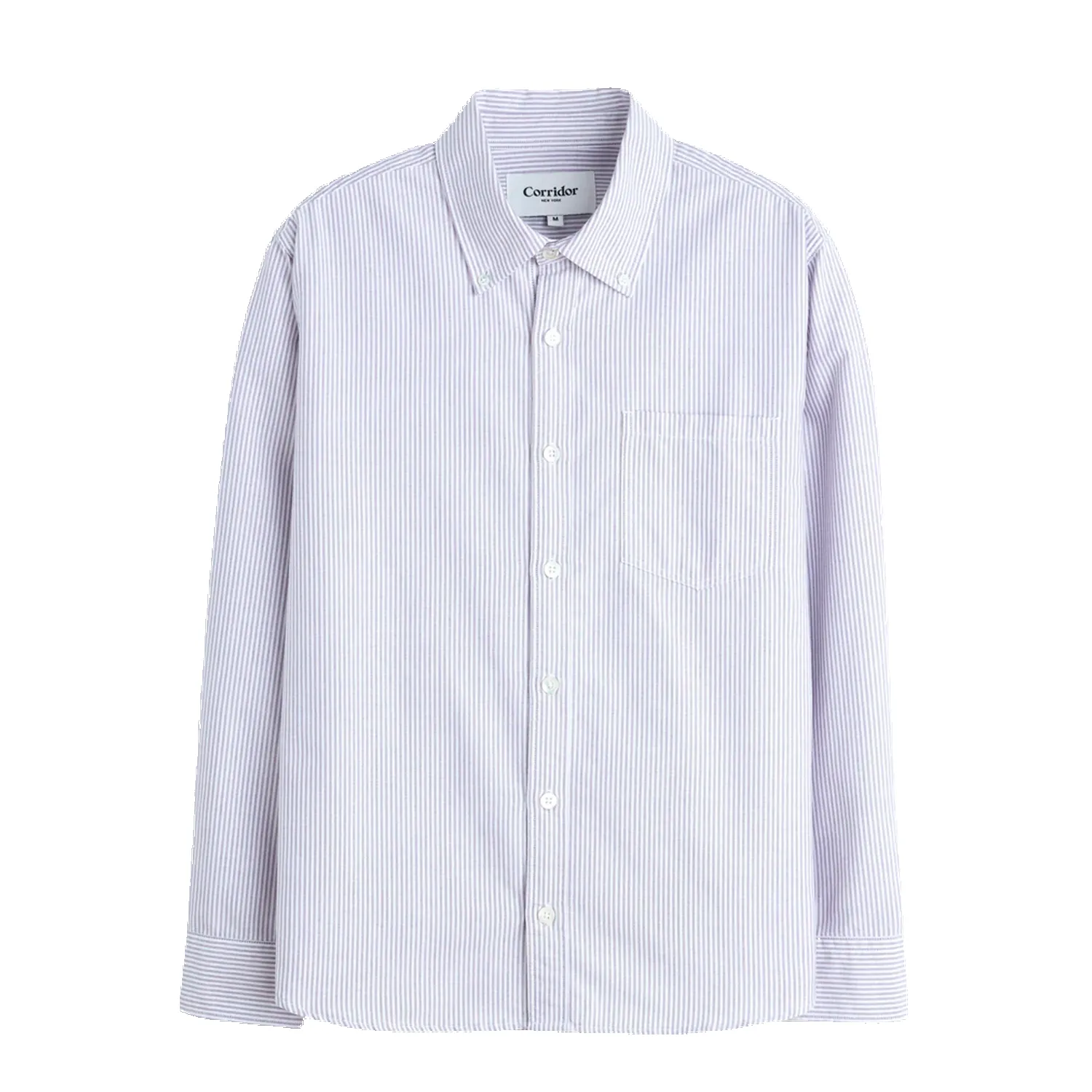 Stripe Oxford L/S Shirt - Purple sold by Stomping Ground