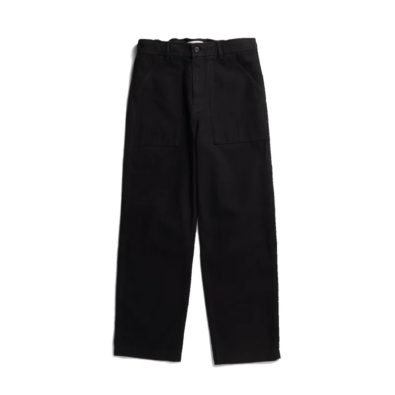 Kvitfjell Relaxed Cotton Wool Herringbone Pant - Black made by Norse Projects