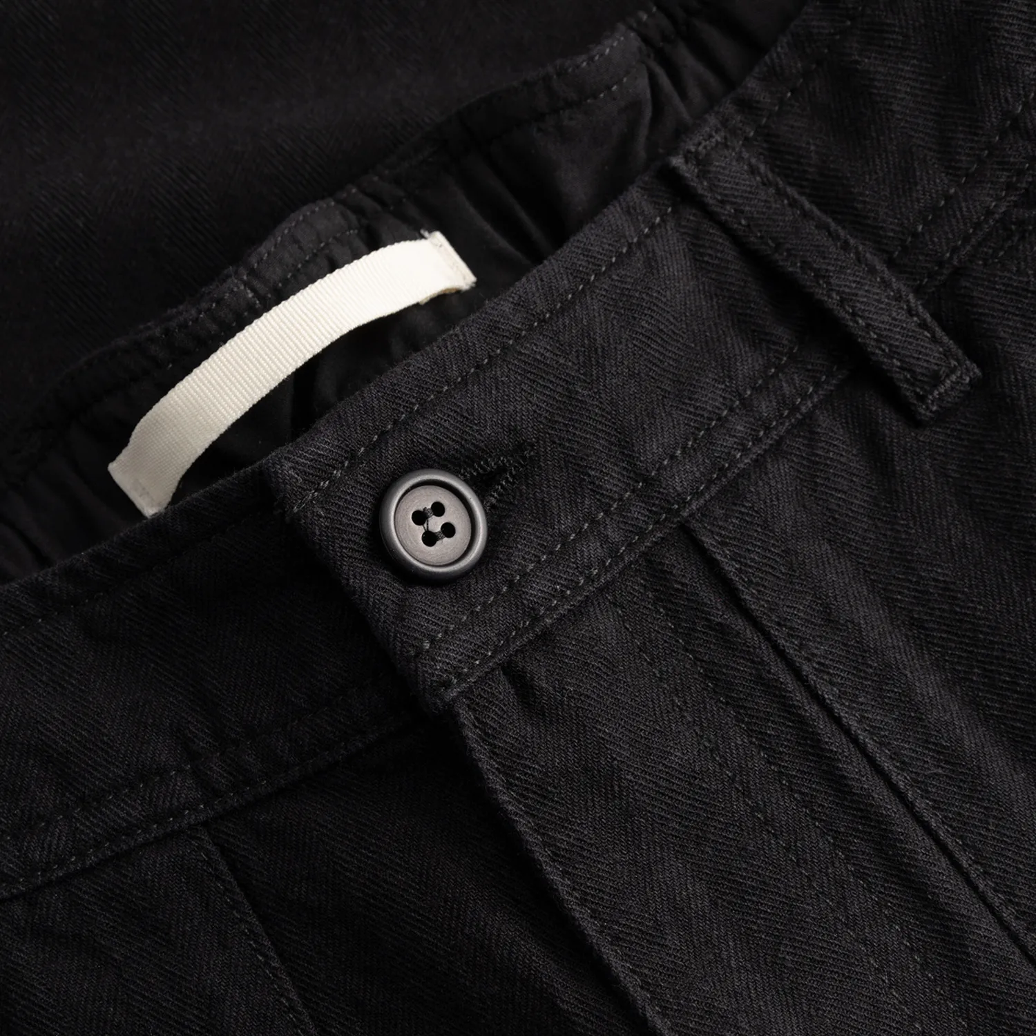 Kvitfjell Relaxed Cotton Wool Herringbone Pant - Black sold by Stomping Ground product image thumbnail 2