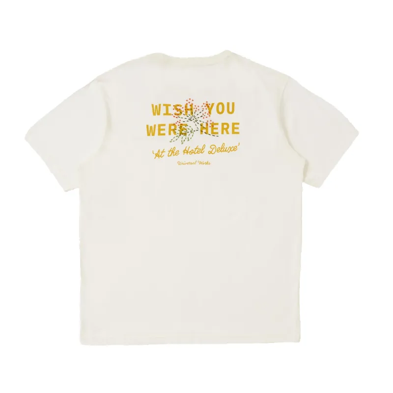 Wish You Were Here Tee - Ecru made by Universal Works