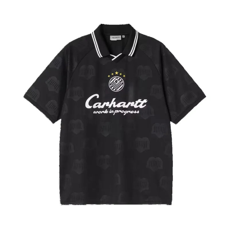 S/S Terrace Football T-Shirt - Heart Train Jacquard - Black made by Carhartt WIP
