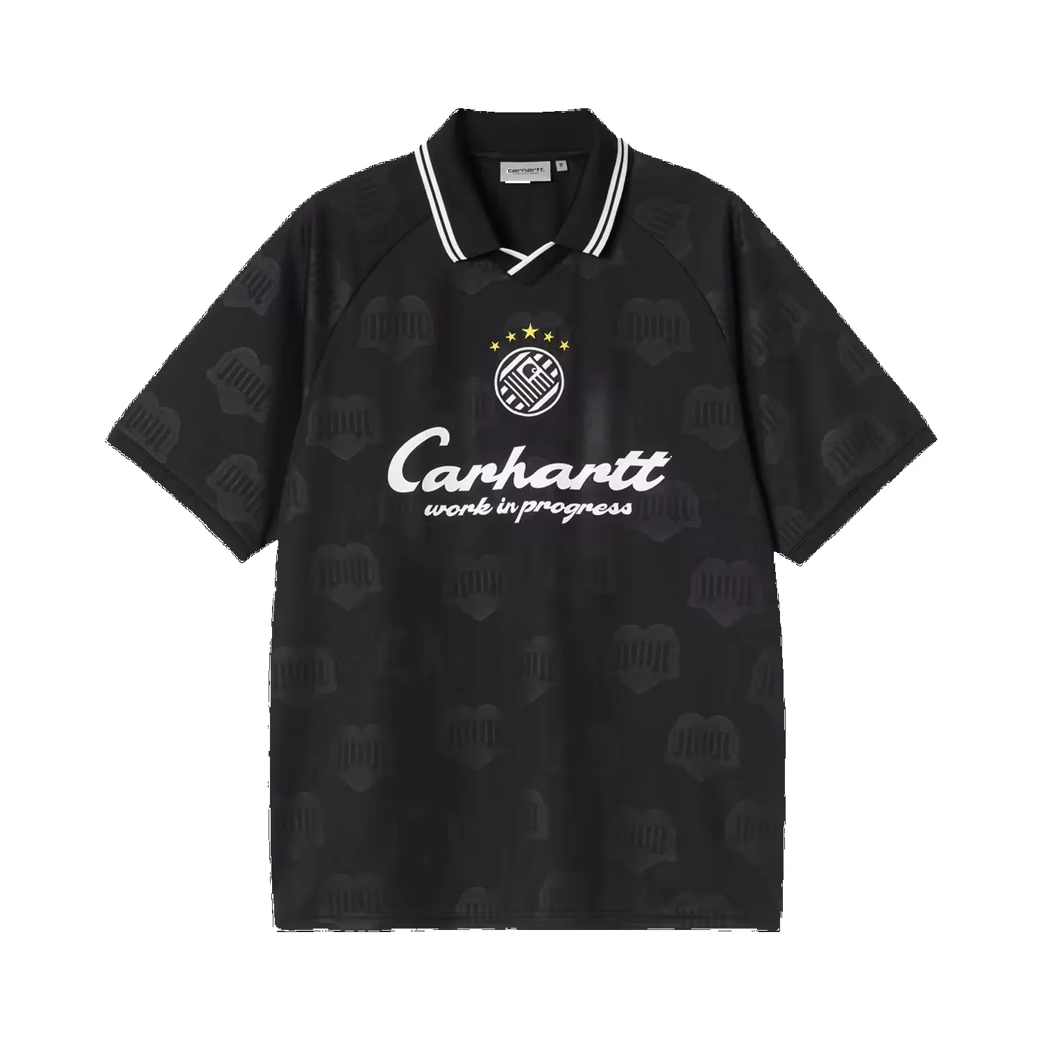 S/S Terrace Football T-Shirt - Heart Train Jacquard - Black sold by Stomping Ground