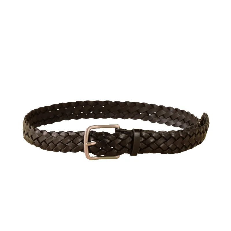 Standard Braided Belt 1.25" - Black / Silver Buckle made by Maximum Henry