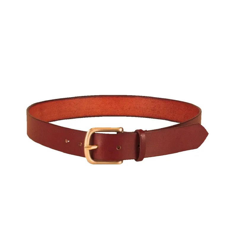 Standard Belt 1.25" - Oxblood / Brass Buckle made by Maximum Henry