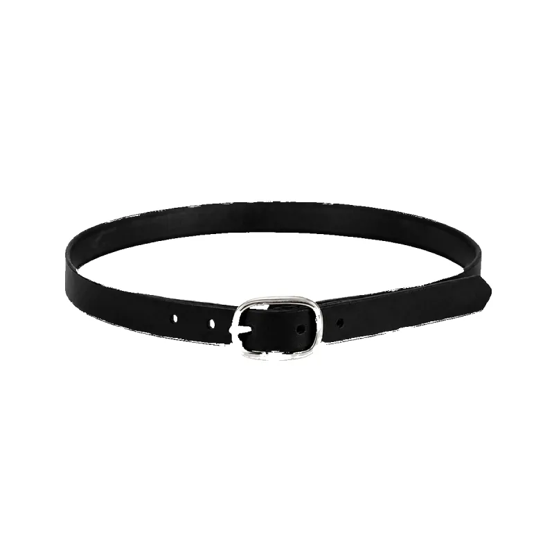 Very Slim Oval Belt 0.75" - Black / Silver Buckle made by Maximum Henry