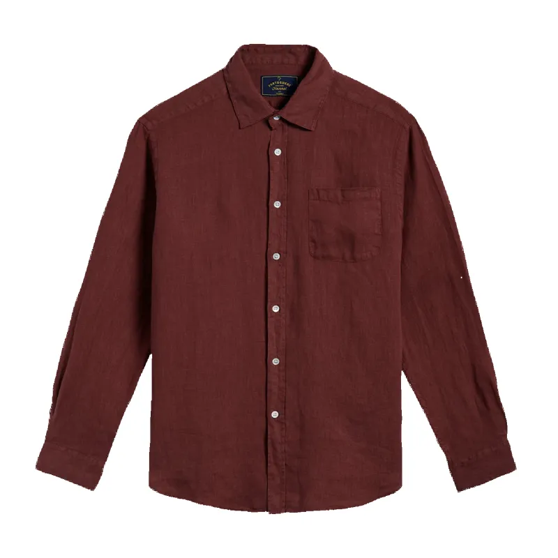 Linen Long Sleeve - Bordeaux made by Portuguese Flannel