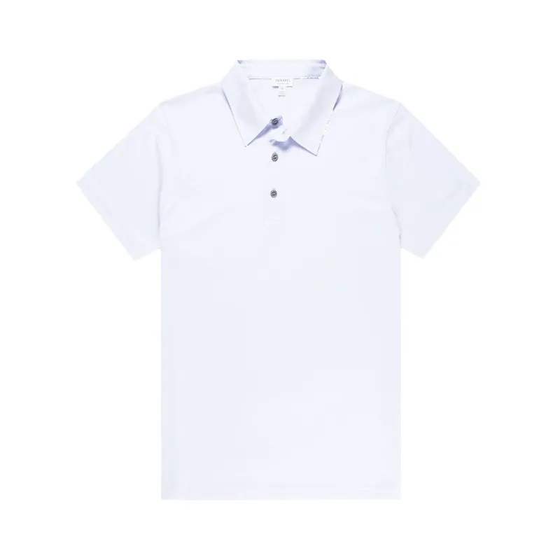S/S Polo Shirt - Light Blue made by Sunspel