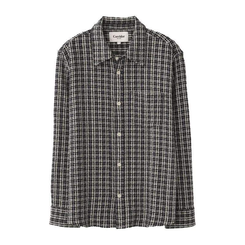 Reverse Tweed Snow Check - Blue made by Corridor