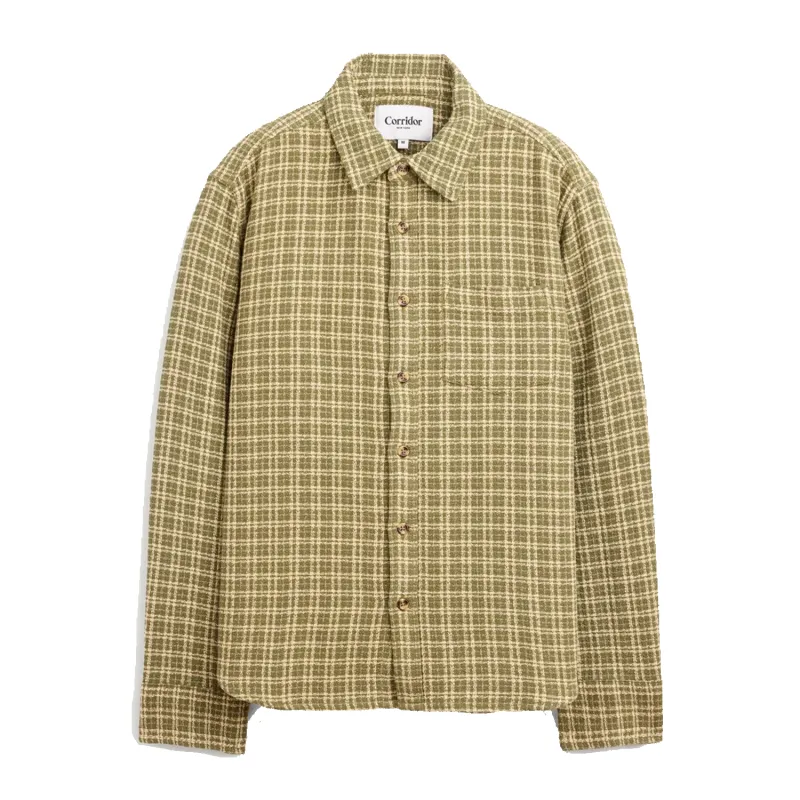 Reverse Tweed Longsleeve - Green made by Corridor