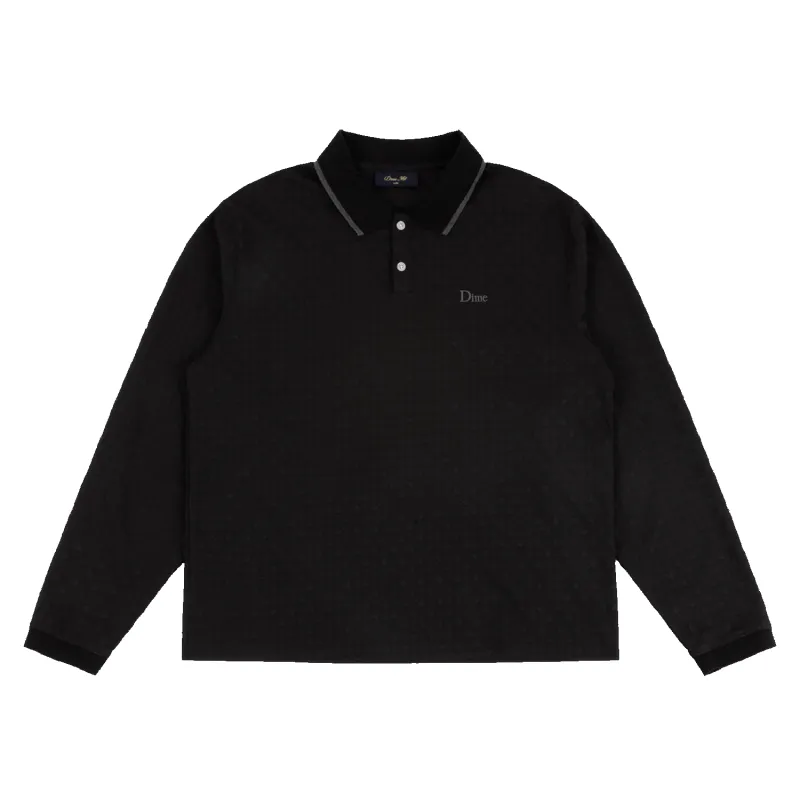 Jacquard LS Polo - Black made by Dime