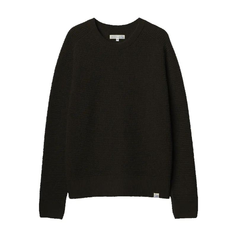 Waffle Structured Pullover - Merino Wool Cashmere Blend - Forest made by Merz B. Schwanen