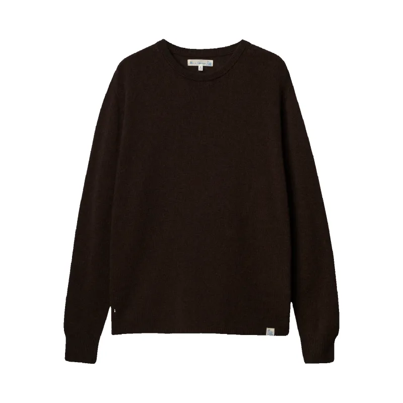 Lightweight Merino Wool-Cashmere-Silk Sweater - Espresso made by Merz B. Schwanen