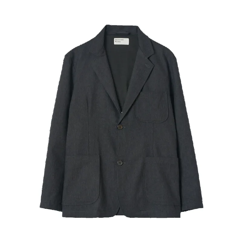 Two Button Jacket - Recycled IT Tweed - Charcoal made by Universal Works