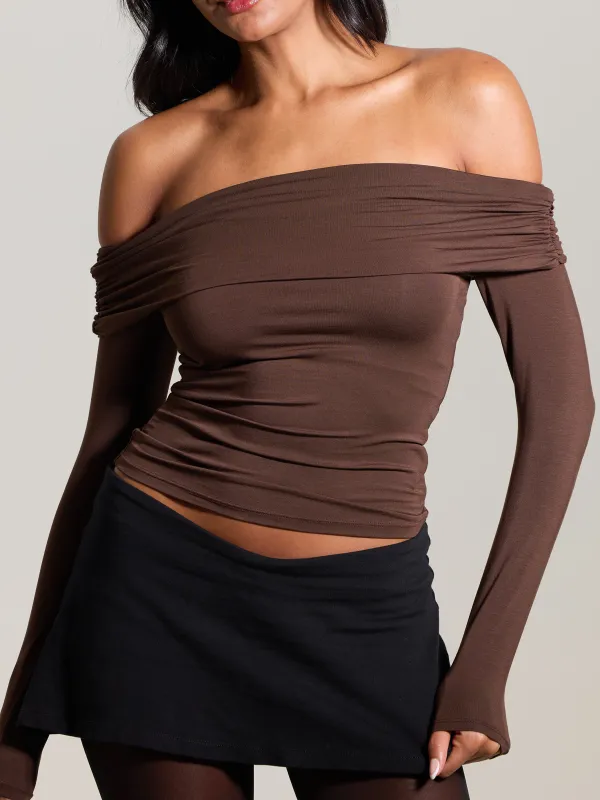 Fold Over Long Sleeve sold by Klassy