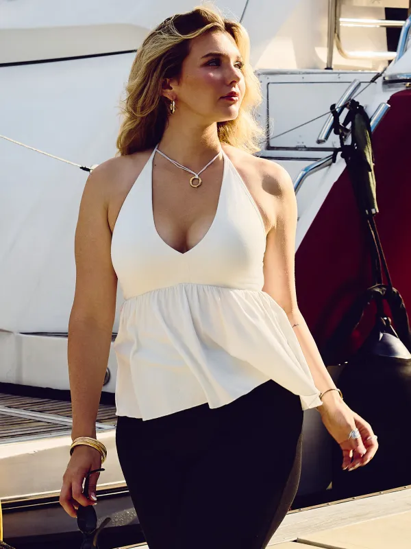 Flowy V-Neck Halter sold by Klassy