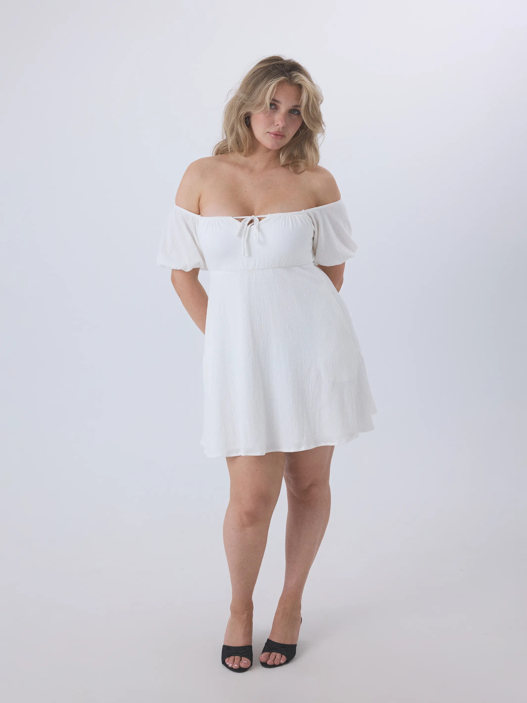 Off The Shoulder Milkmaid Mini Dress sold by Klassy product image thumbnail 2