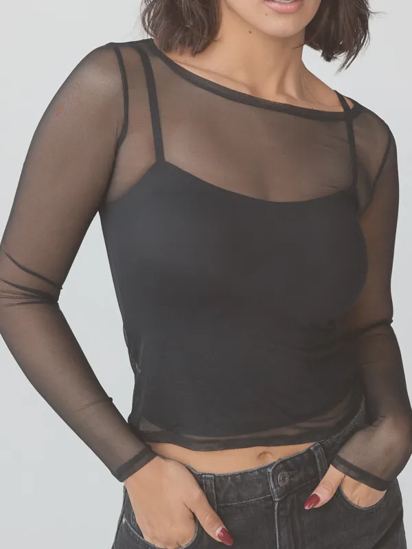 Two-Piece Mesh Long Sleeve made by Klassy
