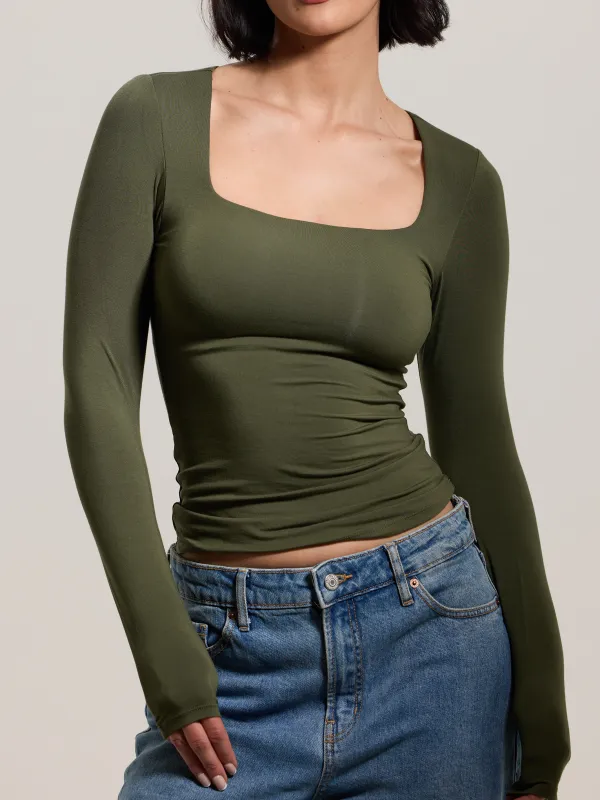 Square Neck Braless Long Sleeve made by Klassy