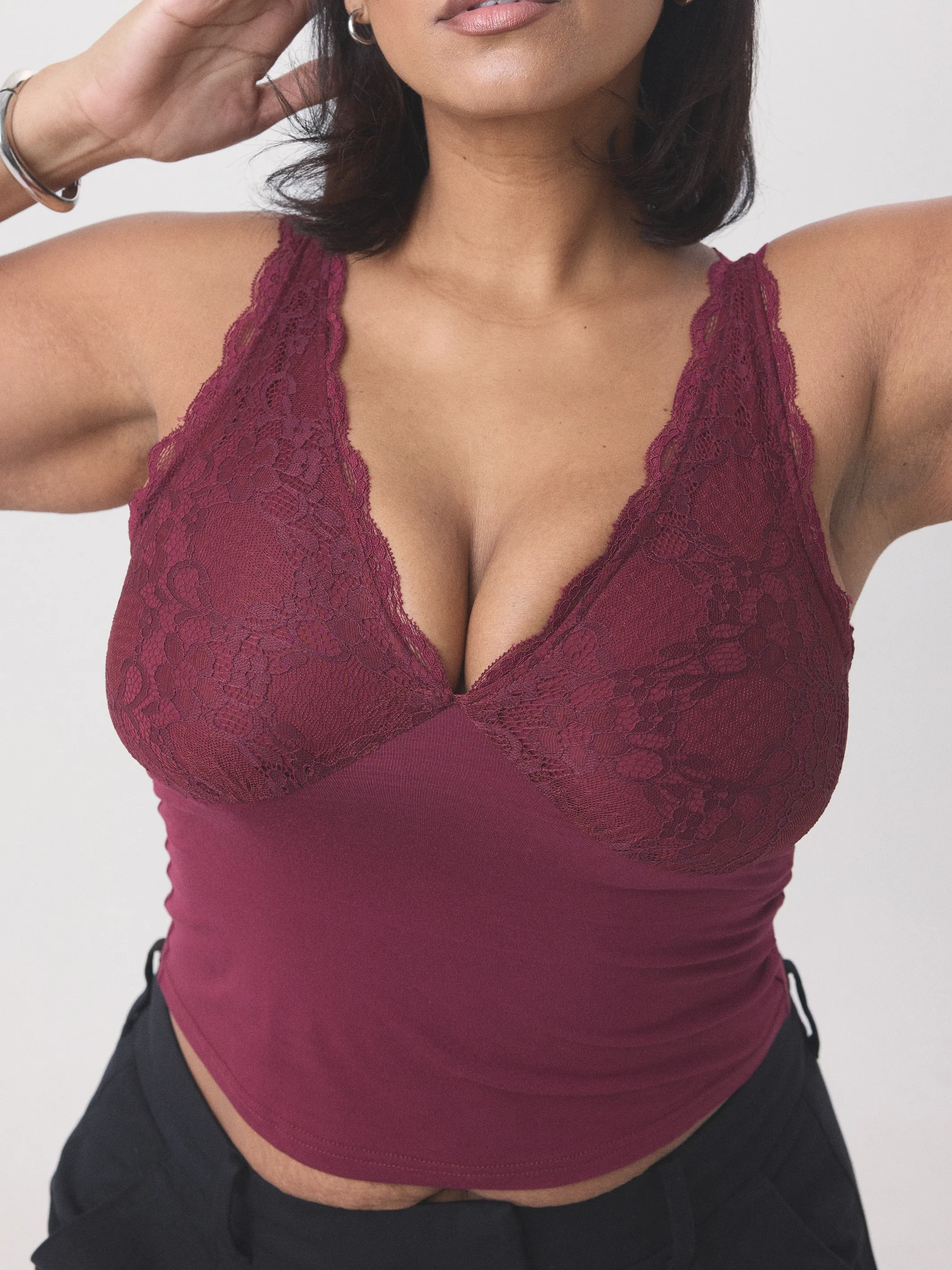 Lace V-Neck Tank sold by Klassy product image thumbnail 4