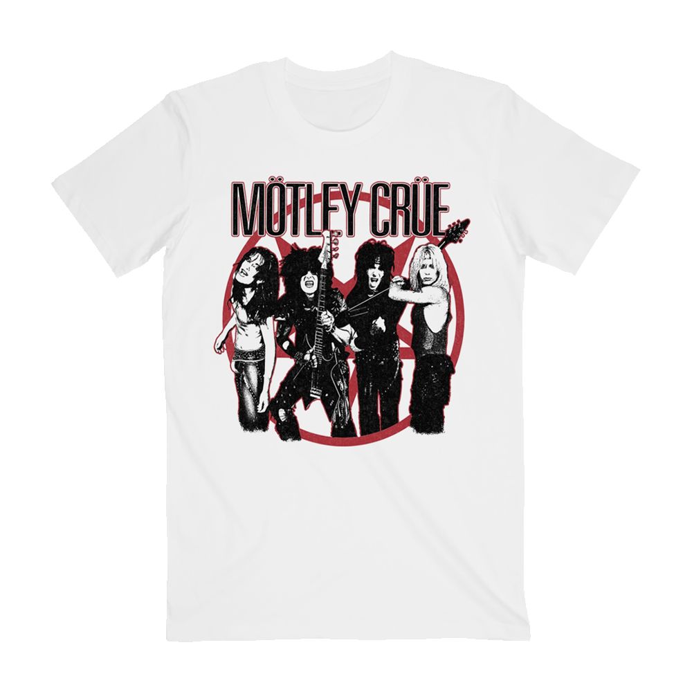 Vintage Group Photo White Tee sold by Motley crue