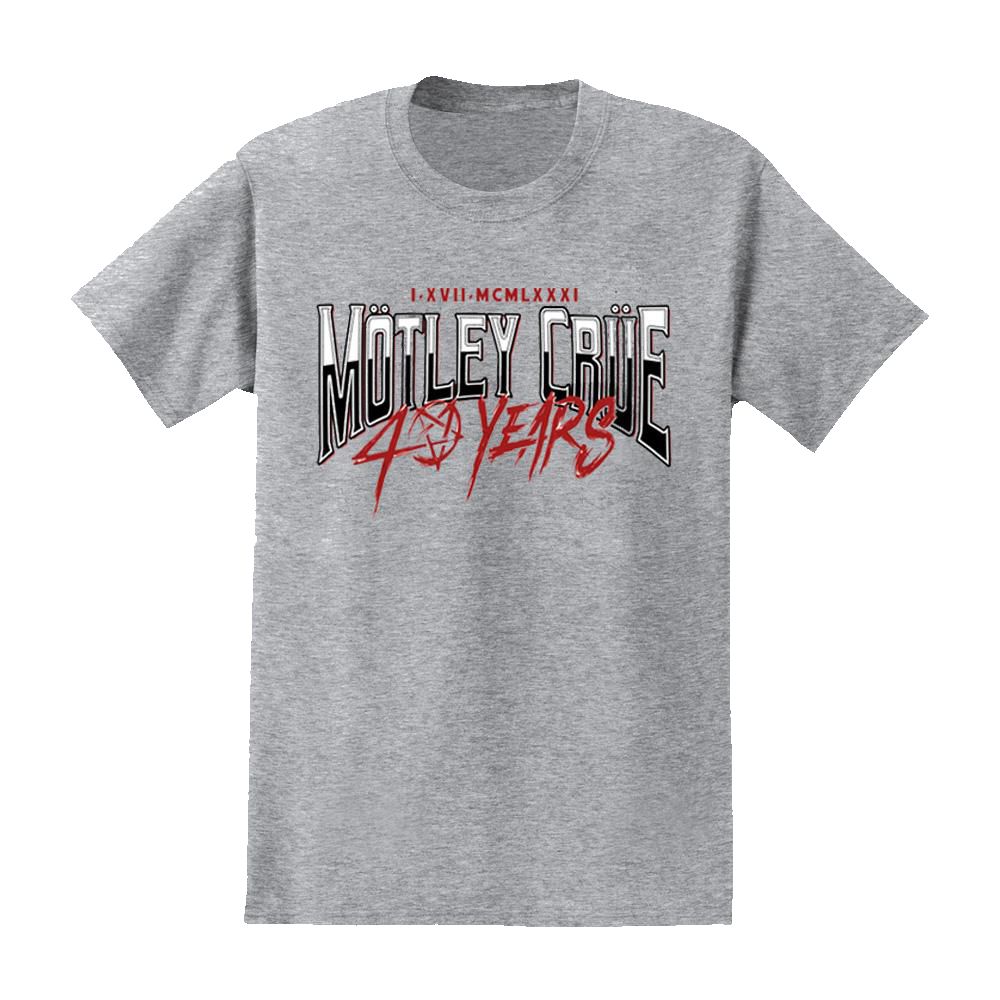 40 Years Heather Grey Tee sold by Motley crue