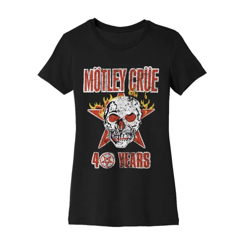 Vintage Skull 40 Years Womens Tee sold by Motley crue