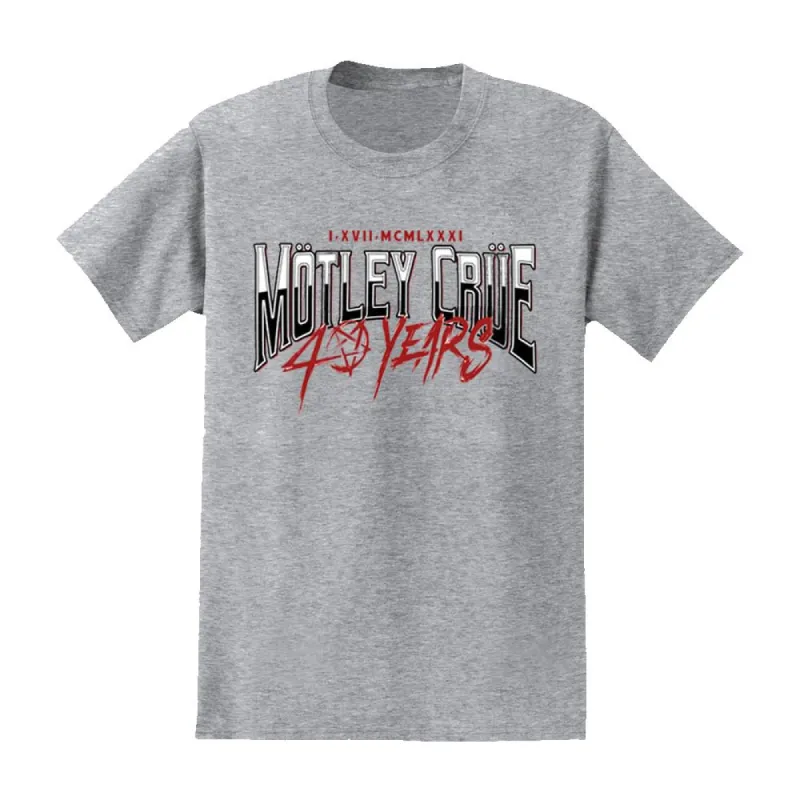 40 Years Heather Grey Tee sold by Motley crue